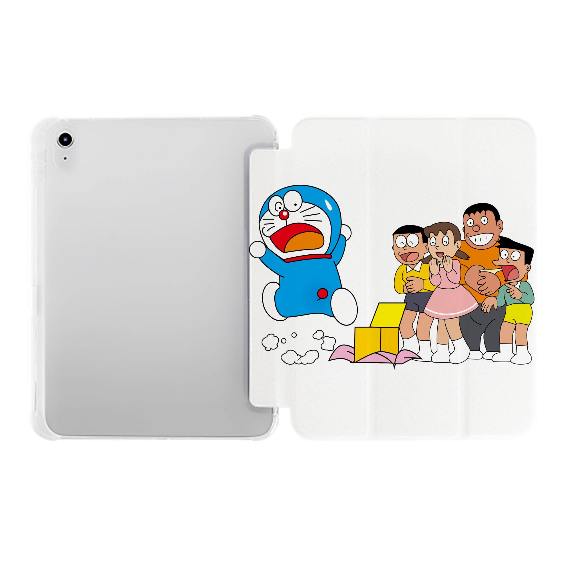 （画像用） ドラえもん 骨川 スネ夫 Doraemon Honekawa Suneo IPad ケース ペン収納付き 三つ折りスタンド PUレザー×シリコン 対応機種9.5/10.5/10.9インチ